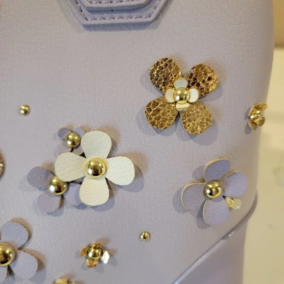 Imoshion USA Lavender Floral Satchel Bag | Vegan Leather | NWT - Picture 9 of 15